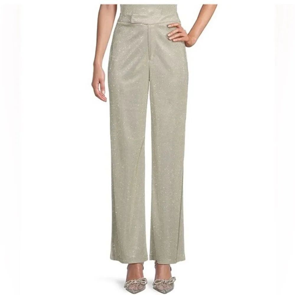 Gianni Bini Shimmering Silver Wide Leg Pants